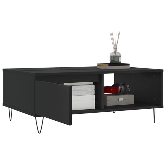 Salontafel 90x60x35 cm bewerkt hout zwart MeubelReus
