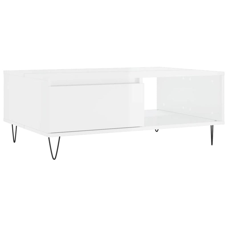 Salontafel 90x60x35 cm bewerkt hout hoogglans wit MeubelReus