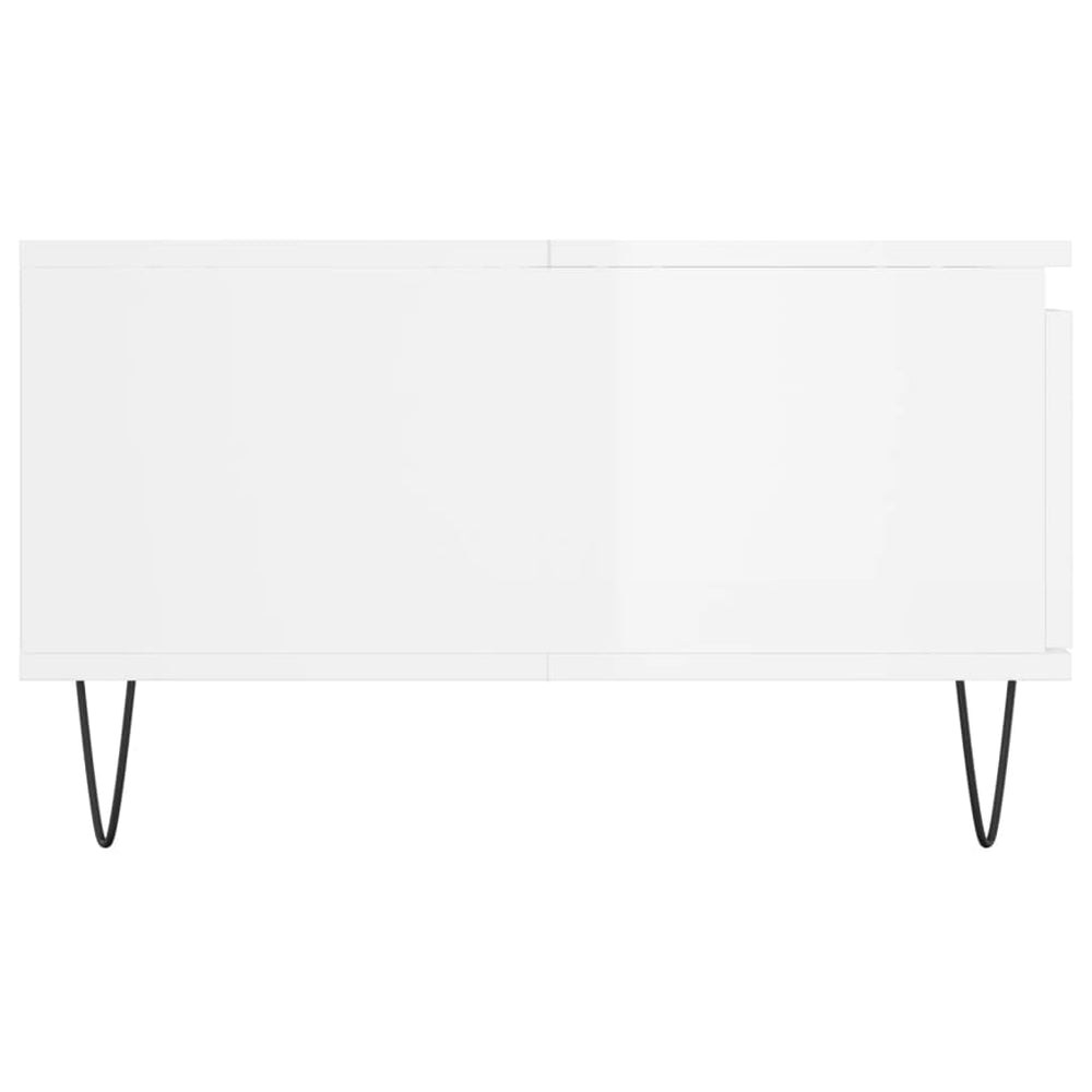 Salontafel 90x60x35 cm bewerkt hout hoogglans wit MeubelReus