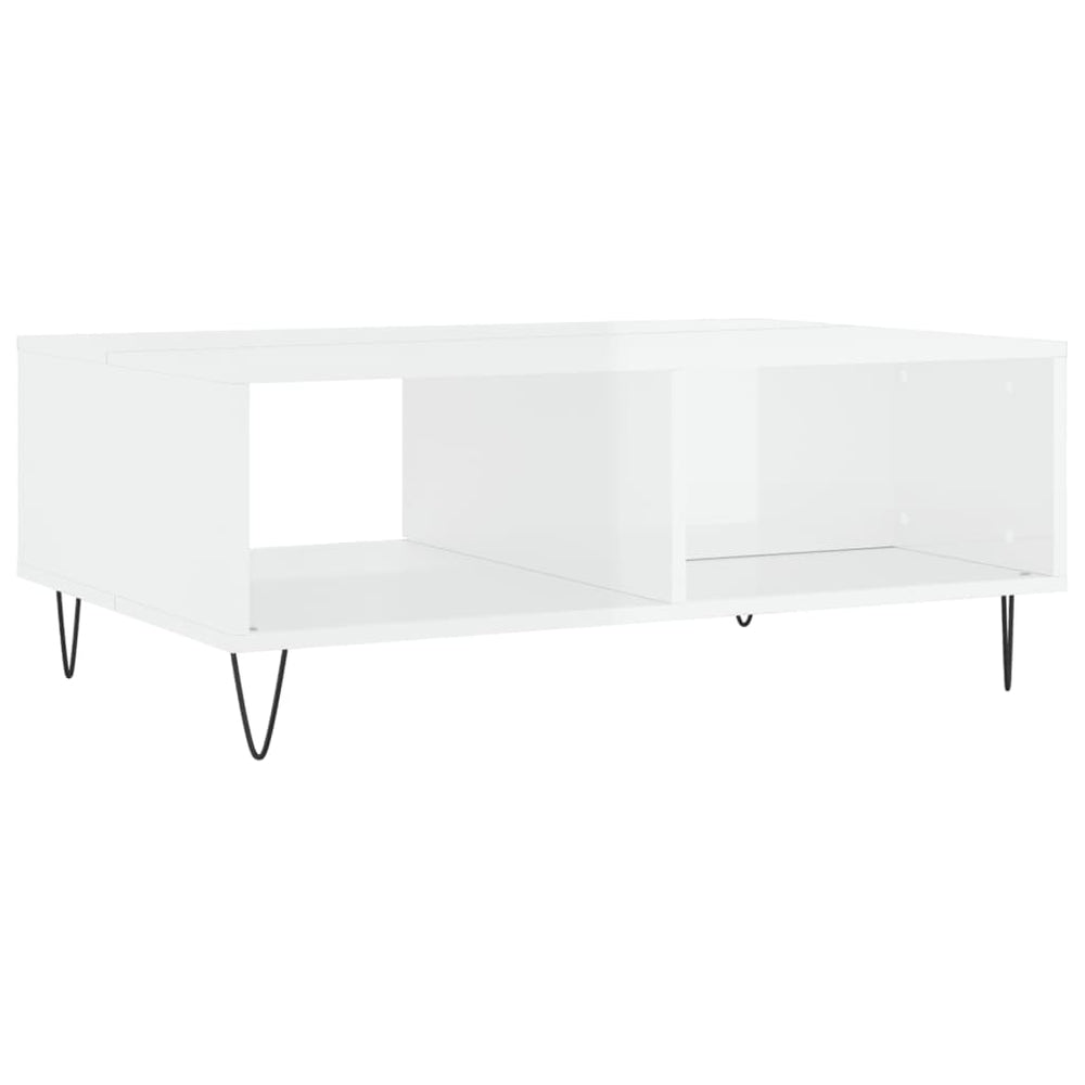 Salontafel 90x60x35 cm bewerkt hout hoogglans wit MeubelReus