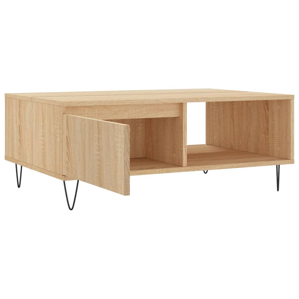 Salontafel 90x60x35 cm bewerkt hout sonoma eikenkleurig MeubelReus