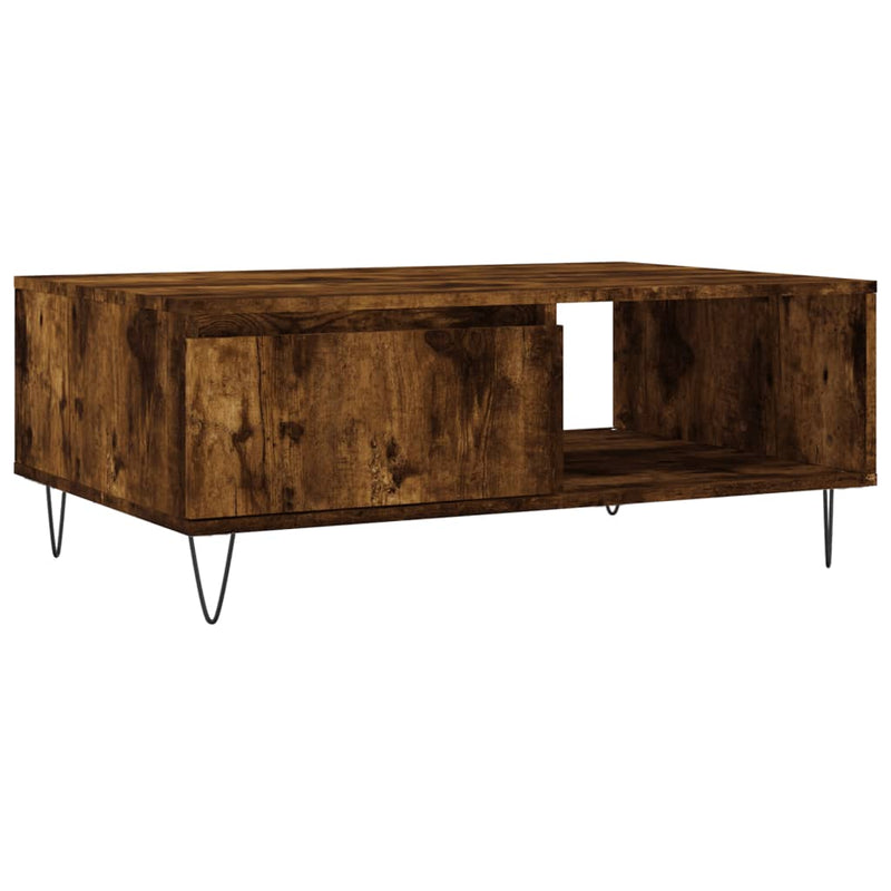 Salontafel 90x60x35 cm bewerkt hout gerookt eikenkleurig MeubelReus