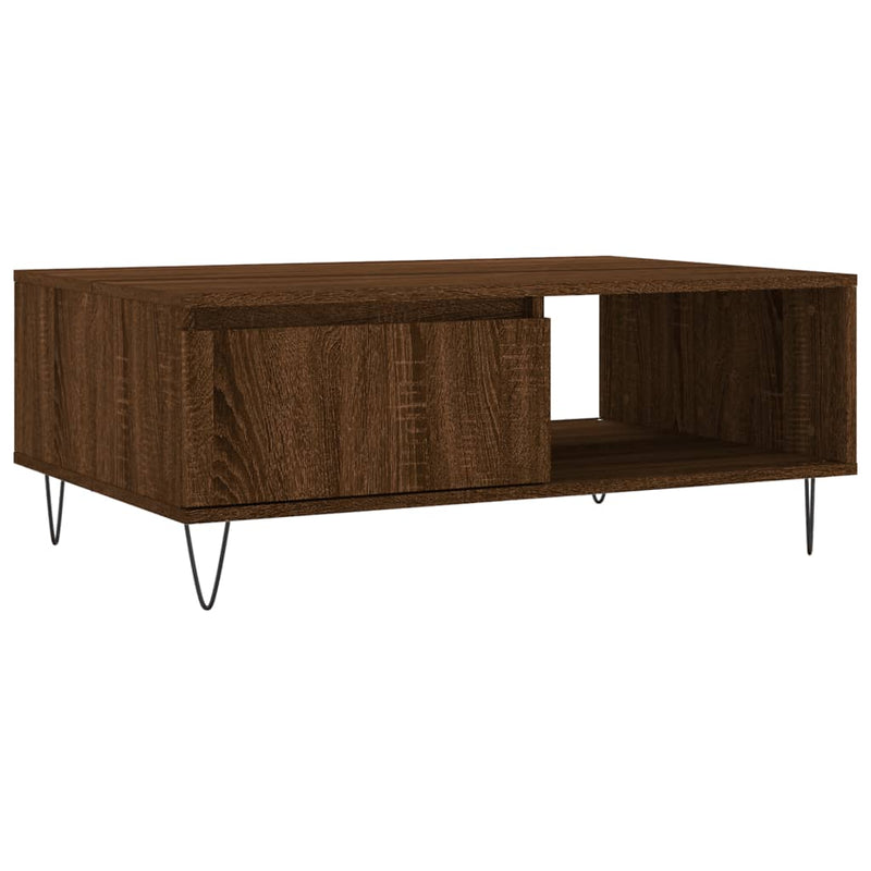 Salontafel 90x60x35 cm bewerkt hout bruin eikenkleur MeubelReus
