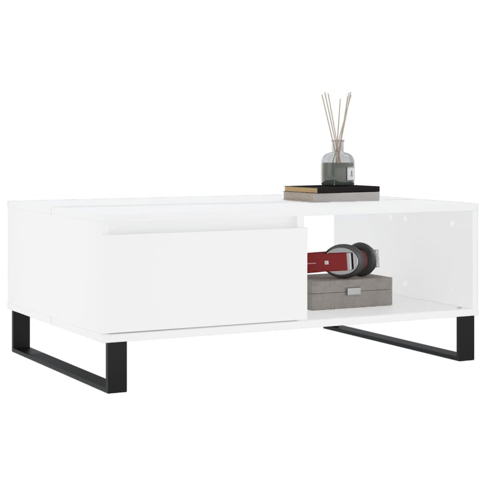 Salontafel 90x60x35 cm bewerkt hout wit MeubelReus