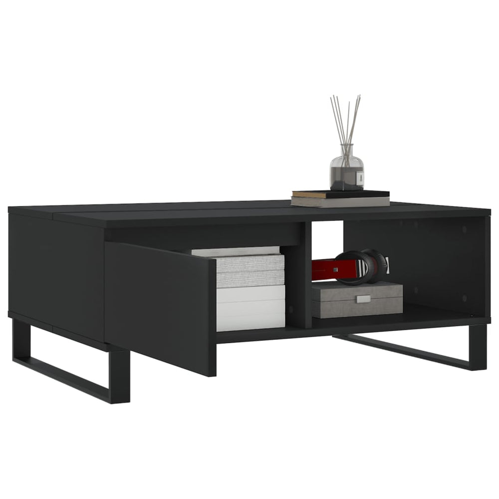 Salontafel 90x60x35 cm bewerkt hout zwart MeubelReus