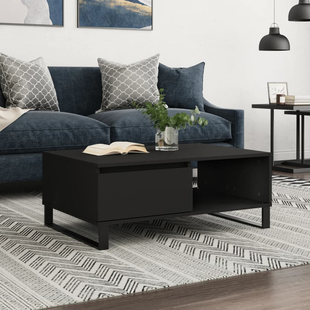 Salontafel 90x60x35 cm bewerkt hout zwart MeubelReus