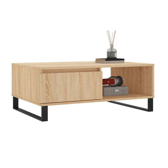 Salontafel 90x60x35 cm bewerkt hout sonoma eikenkleurig MeubelReus