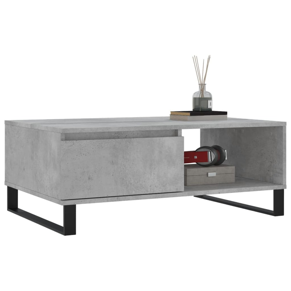 Salontafel 90x60x35 cm bewerkt hout betongrijs MeubelReus