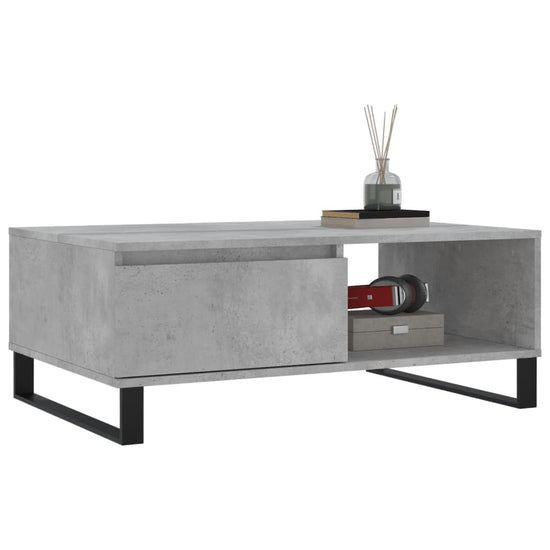 Salontafel 90x60x35 cm bewerkt hout betongrijs MeubelReus