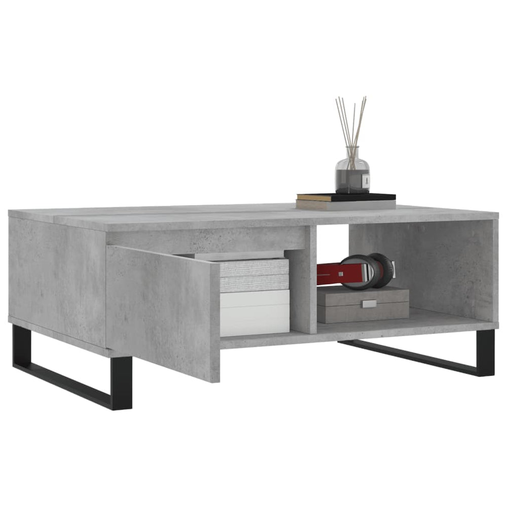 Salontafel 90x60x35 cm bewerkt hout betongrijs MeubelReus