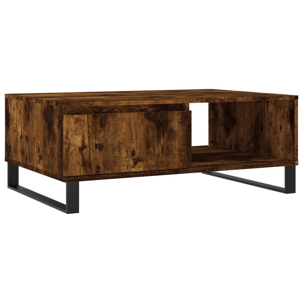 Salontafel 90x60x35 cm bewerkt hout gerookt eikenkleurig MeubelReus