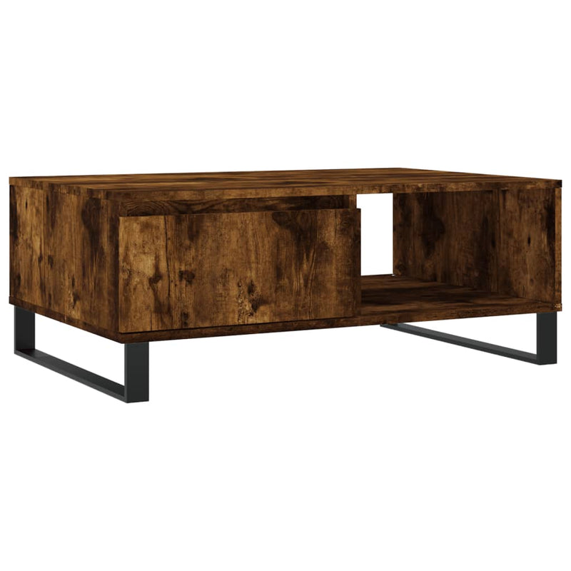 Salontafel 90x60x35 cm bewerkt hout gerookt eikenkleurig MeubelReus