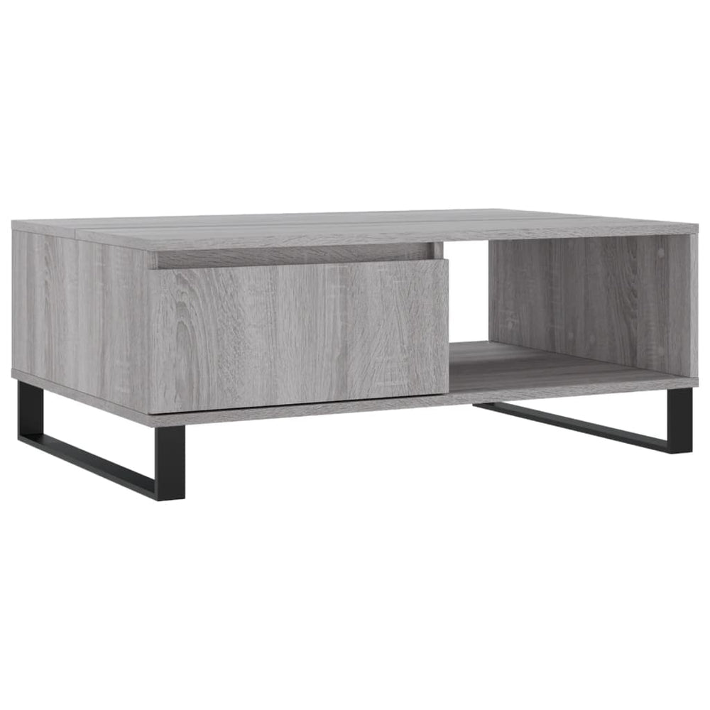 Salontafel 90x60x35 cm bewerkt hout grijs sonoma eikenkleurig MeubelReus