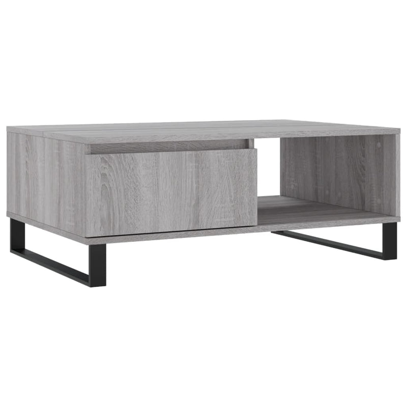 Salontafel 90x60x35 cm bewerkt hout grijs sonoma eikenkleurig MeubelReus