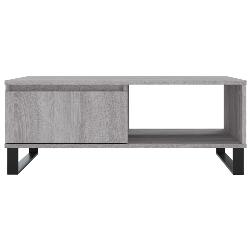 Salontafel 90x60x35 cm bewerkt hout grijs sonoma eikenkleurig MeubelReus
