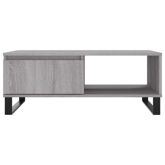 Salontafel 90x60x35 cm bewerkt hout grijs sonoma eikenkleurig MeubelReus