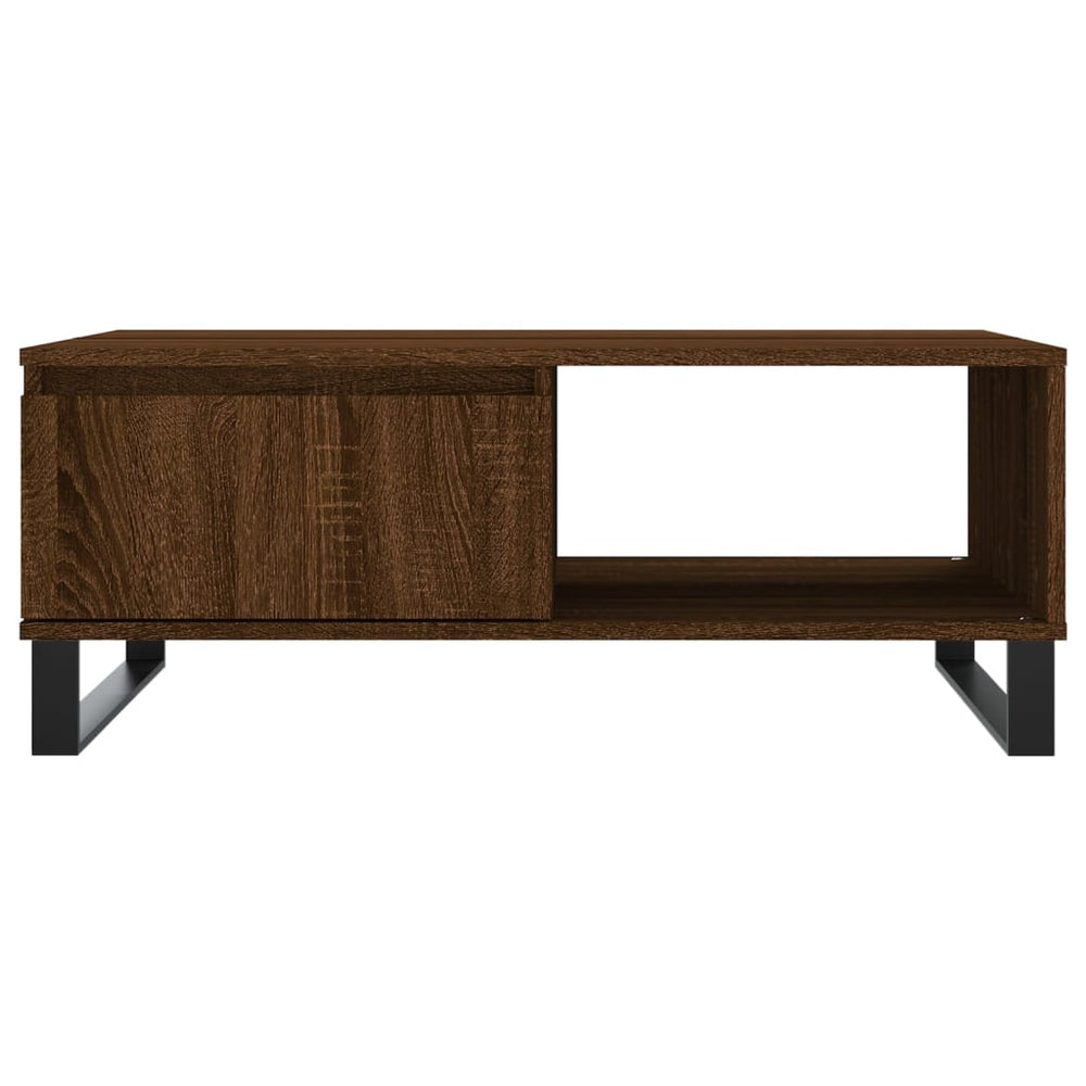 Salontafel 90x60x35 cm bewerkt hout bruin eikenkleur MeubelReus