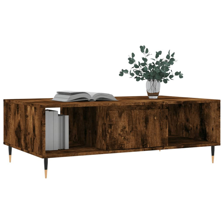 Salontafel 104x60x35 cm bewerkt hout gerookt eikenkleurig MeubelReus