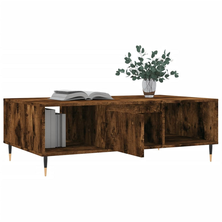 Salontafel 104x60x35 cm bewerkt hout gerookt eikenkleurig MeubelReus