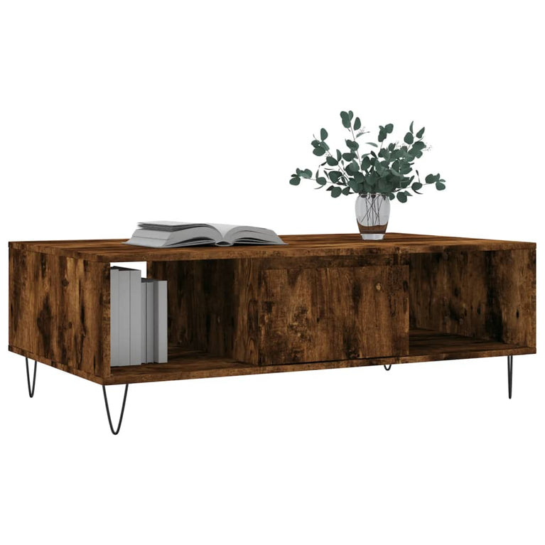 Salontafel 104x60x35 cm bewerkt hout gerookt eikenkleurig MeubelReus
