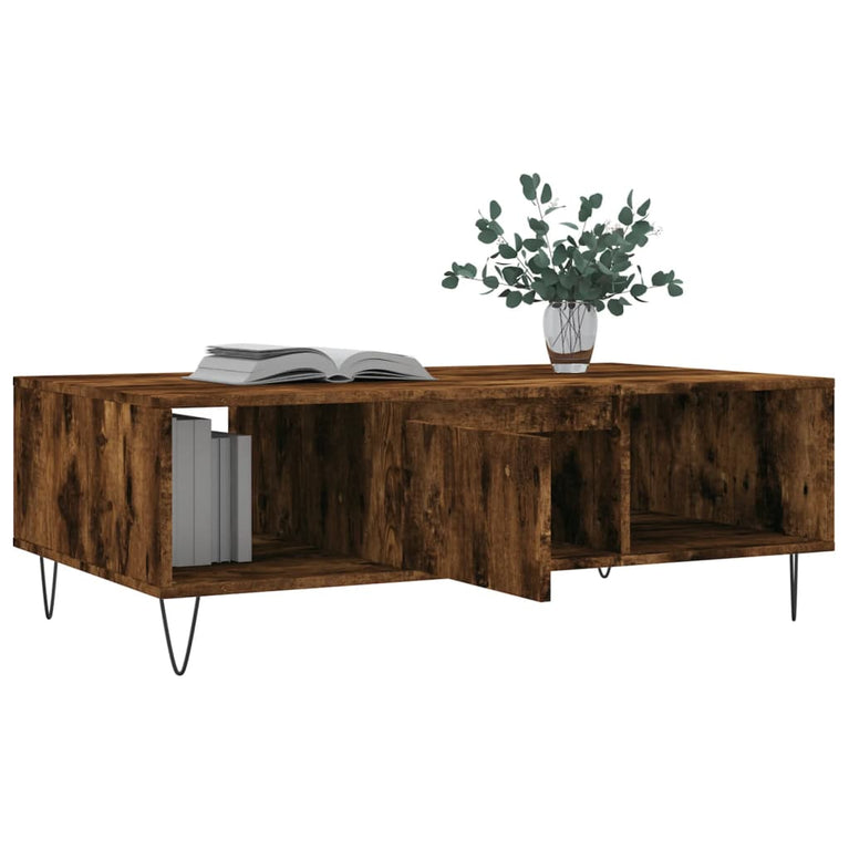 Salontafel 104x60x35 cm bewerkt hout gerookt eikenkleurig MeubelReus