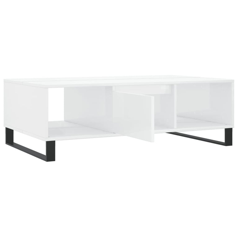 Salontafel 104x60x35 cm bewerkt hout hoogglans wit MeubelReus