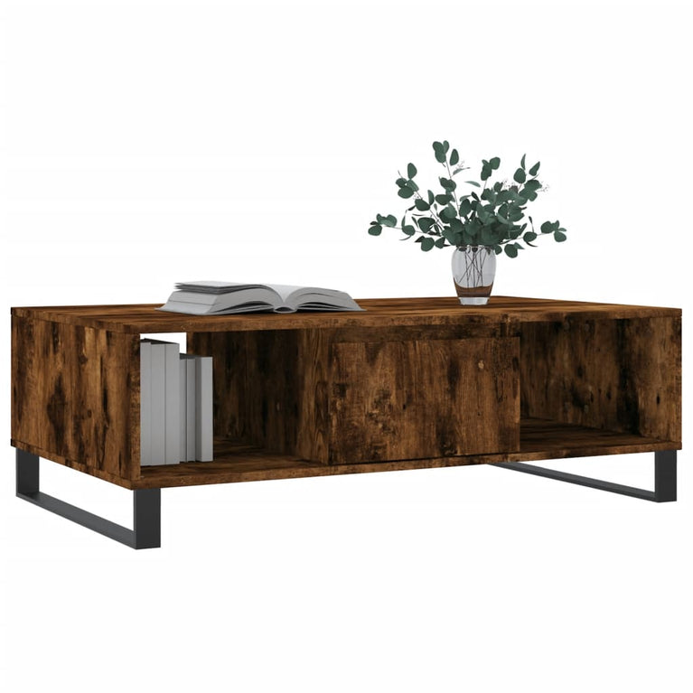 Salontafel 104x60x35 cm bewerkt hout gerookt eikenkleurig MeubelReus