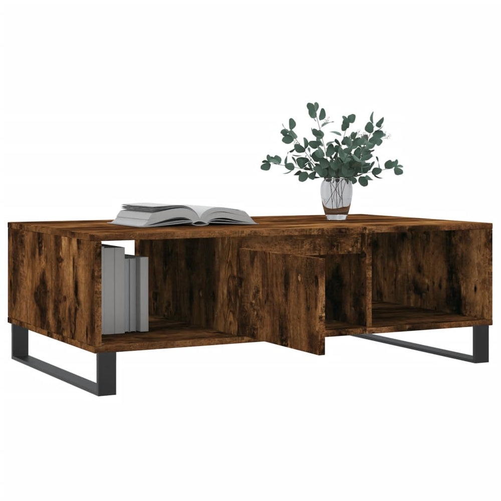 Salontafel 104x60x35 cm bewerkt hout gerookt eikenkleurig MeubelReus