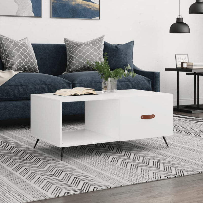 Salontafel 90x50x40 cm bewerkt hout wit MeubelReus