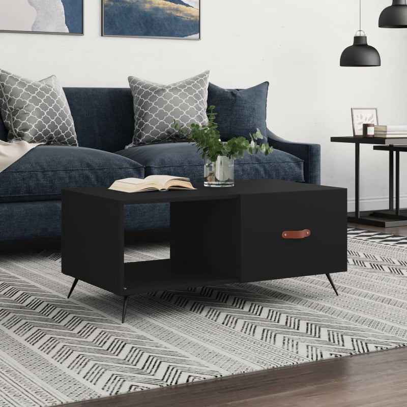 Salontafel 90x50x40 cm bewerkt hout zwart MeubelReus