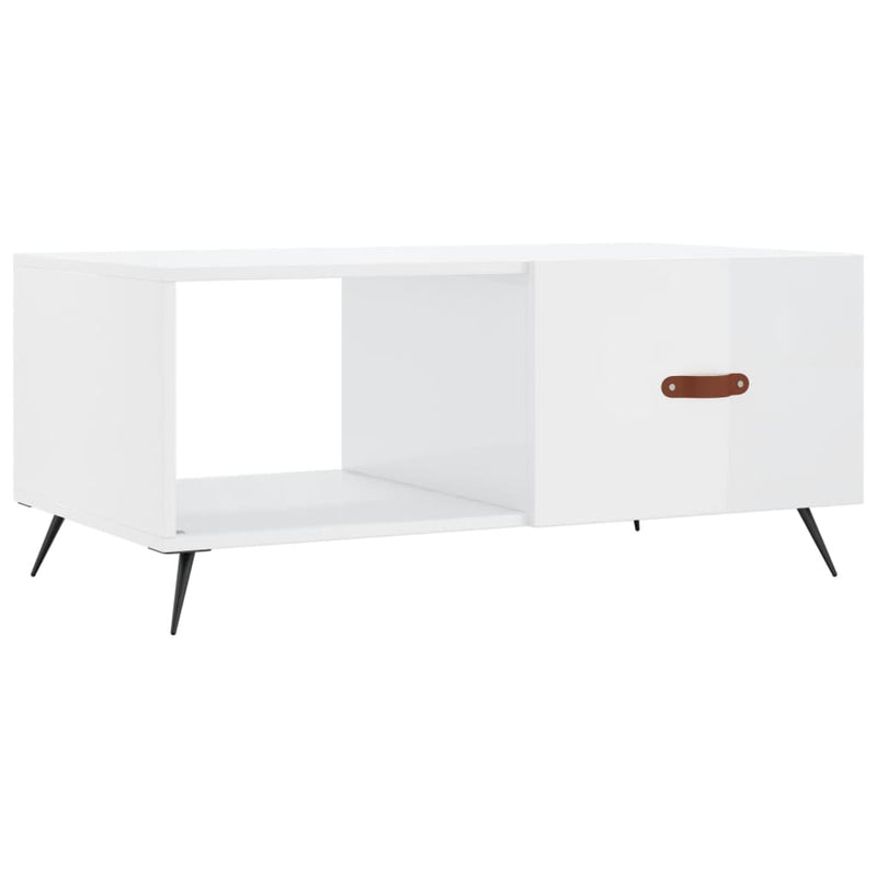 Salontafel 90x50x40 cm bewerkt hout hoogglans wit MeubelReus