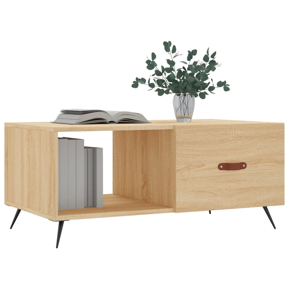Salontafel 90x50x40 cm bewerkt hout sonoma eikenkleurig MeubelReus