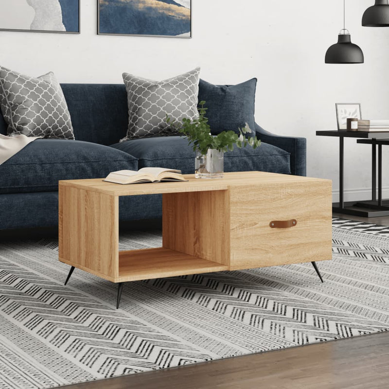 Salontafel 90x50x40 cm bewerkt hout sonoma eikenkleurig MeubelReus