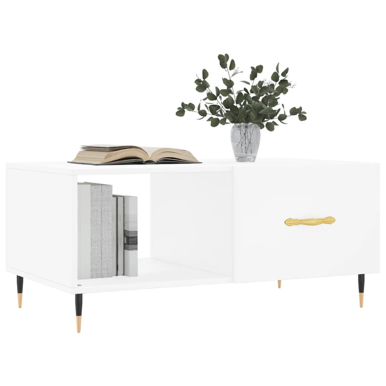 Salontafel 90x50x40 cm bewerkt hout wit MeubelReus
