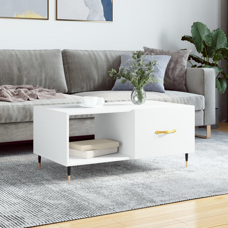Salontafel 90x50x40 cm bewerkt hout wit MeubelReus