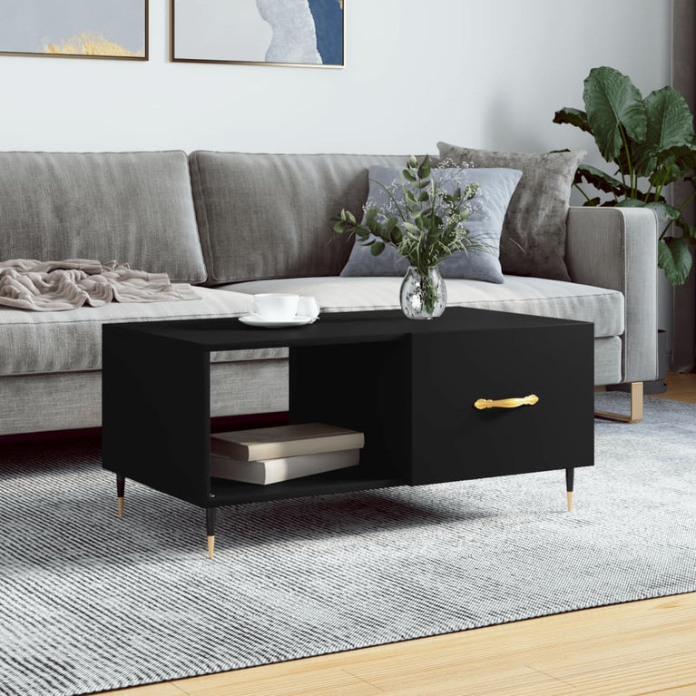 Salontafel 90x50x40 cm bewerkt hout zwart MeubelReus