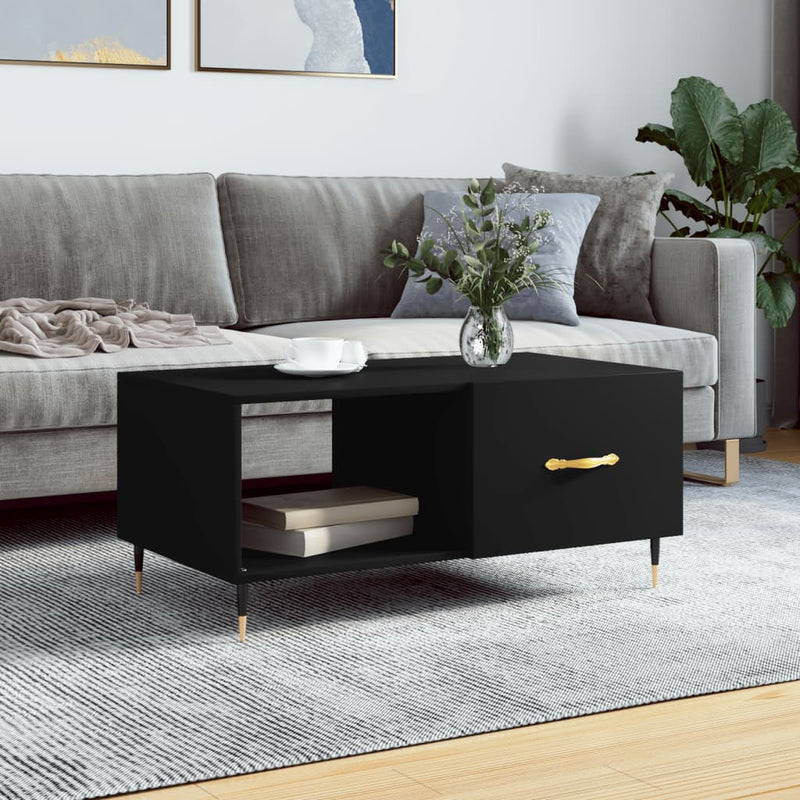 Salontafel 90x50x40 cm bewerkt hout zwart MeubelReus