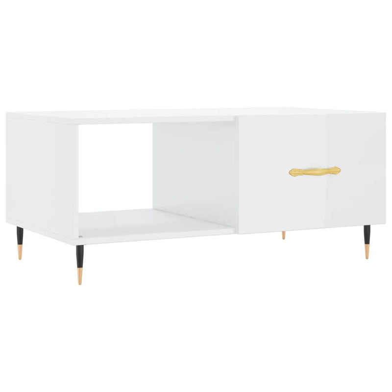 Salontafel 90x50x40 cm bewerkt hout hoogglans wit MeubelReus