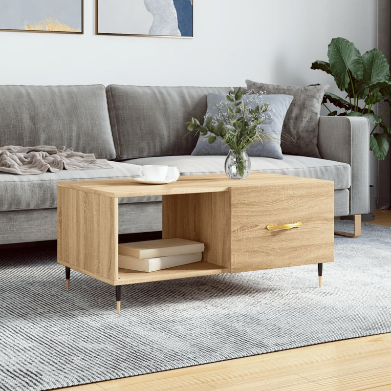Salontafel 90x50x40 cm bewerkt hout sonoma eikenkleurig MeubelReus