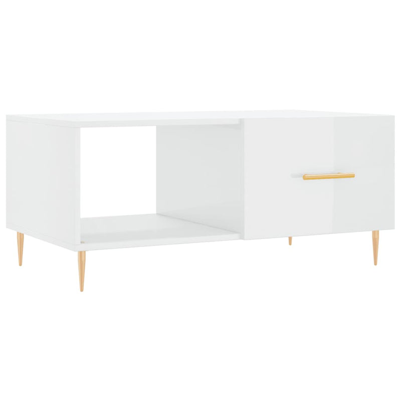 Salontafel 90x50x40 cm bewerkt hout hoogglans wit MeubelReus