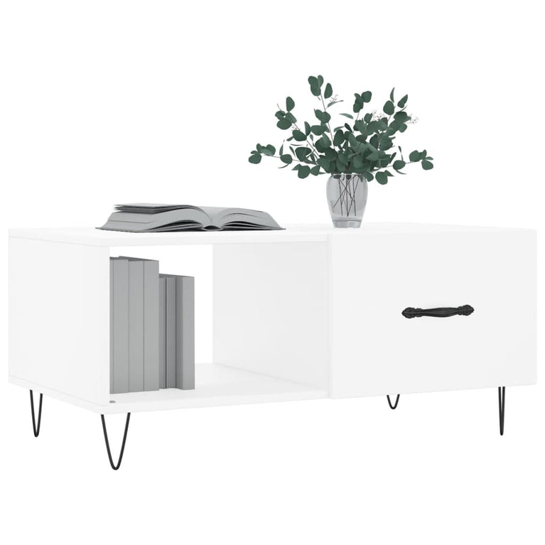 Salontafel 90x50x40 cm bewerkt hout wit MeubelReus