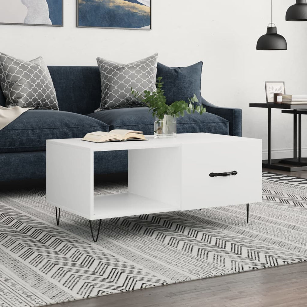 Salontafel 90x50x40 cm bewerkt hout wit MeubelReus