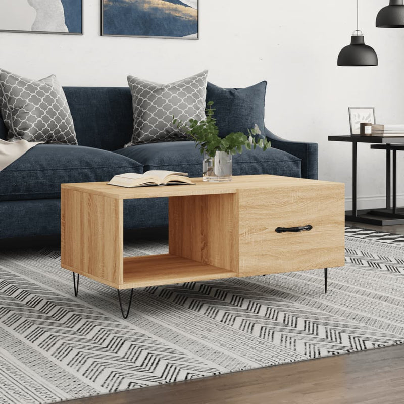 Salontafel 90x50x40 cm bewerkt hout sonoma eikenkleurig MeubelReus
