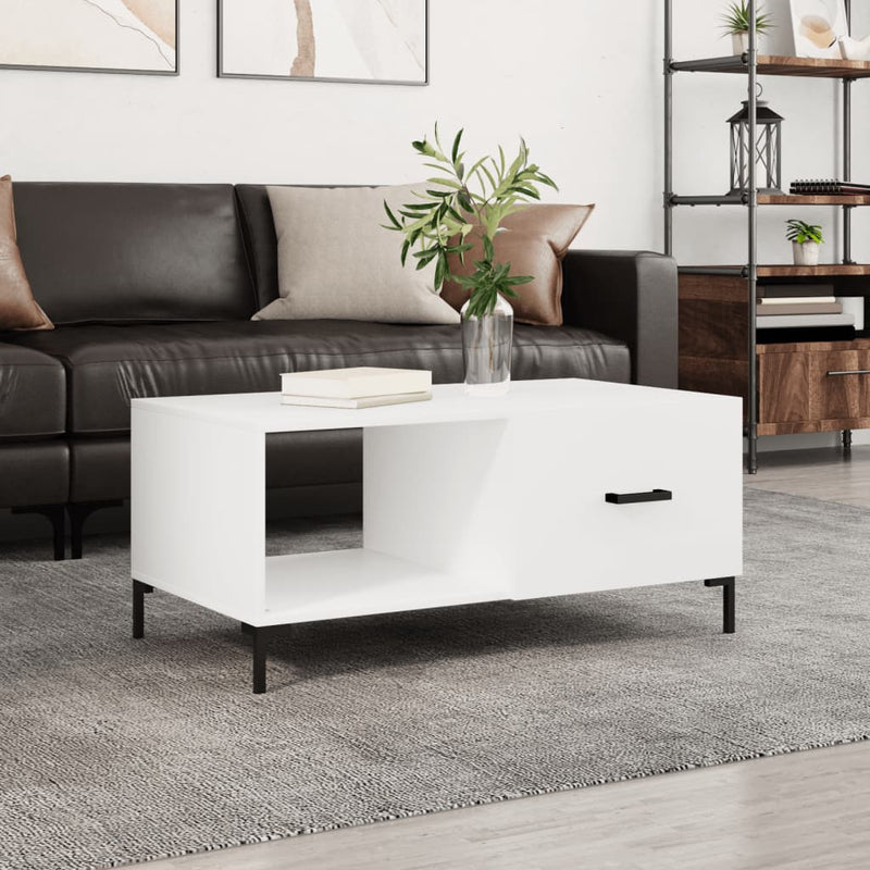 Salontafel 90x50x40 cm bewerkt hout wit MeubelReus