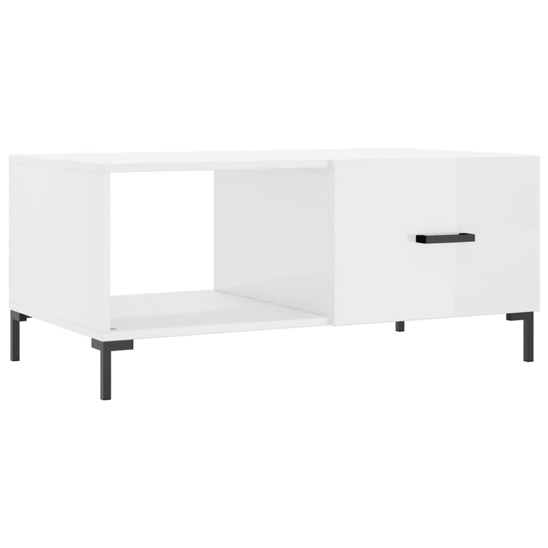 Salontafel 90x50x40 cm bewerkt hout hoogglans wit MeubelReus