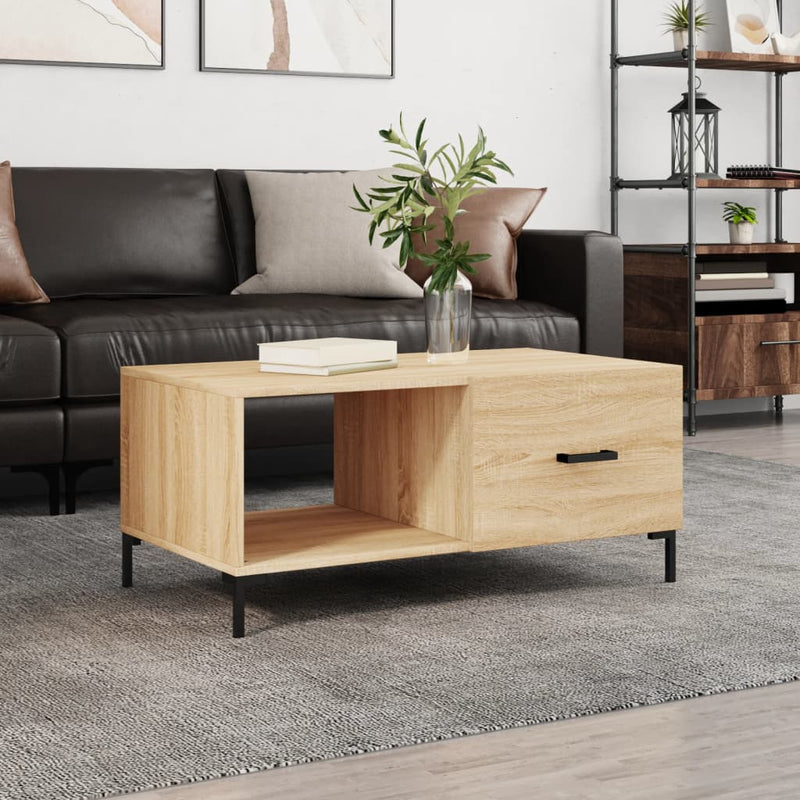 Salontafel 90x50x40 cm bewerkt hout sonoma eikenkleurig MeubelReus