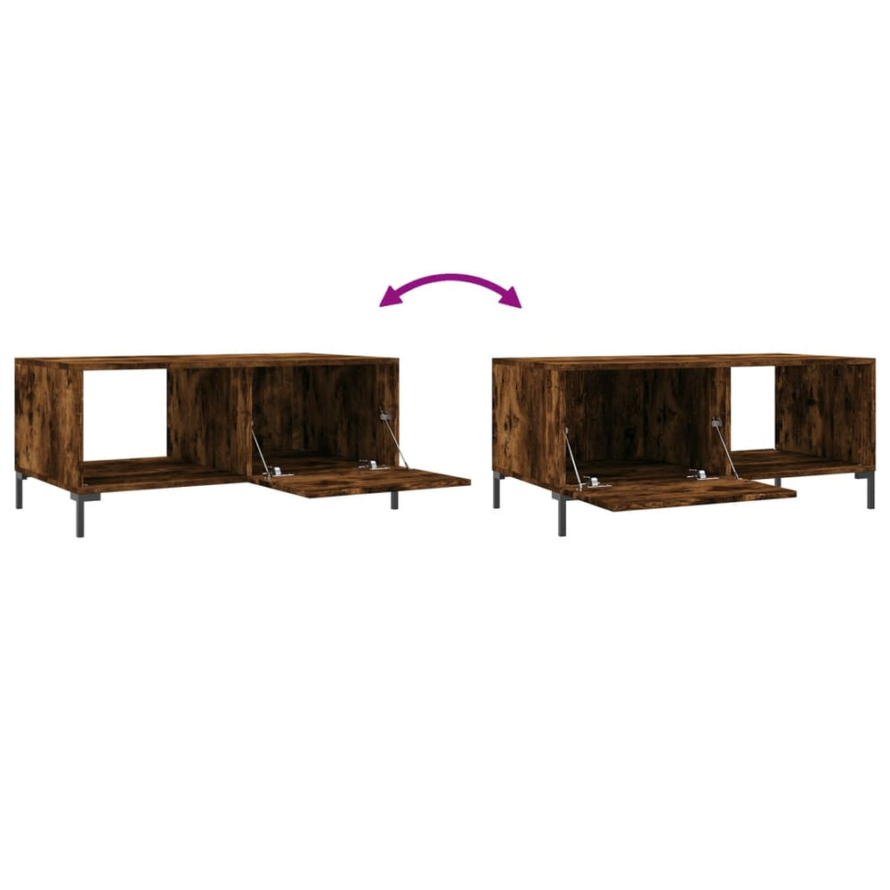 Salontafel 90x50x40 cm bewerkt hout gerookt eikenkleurig MeubelReus