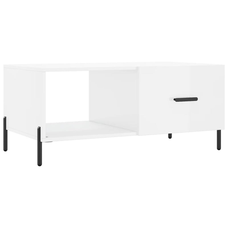 Salontafel 90x50x40 cm bewerkt hout hoogglans wit MeubelReus