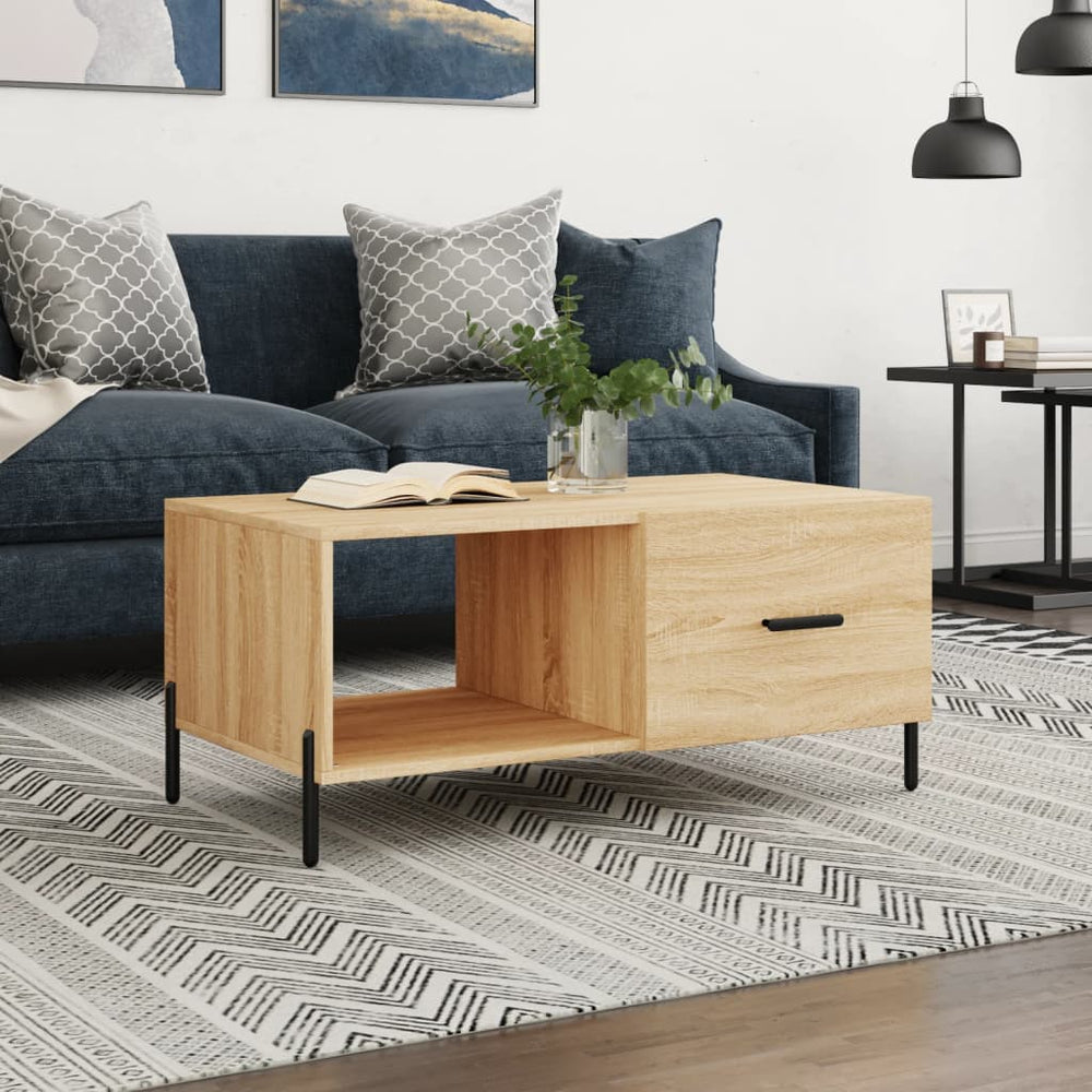 Salontafel 90x50x40 cm bewerkt hout sonoma eikenkleurig MeubelReus