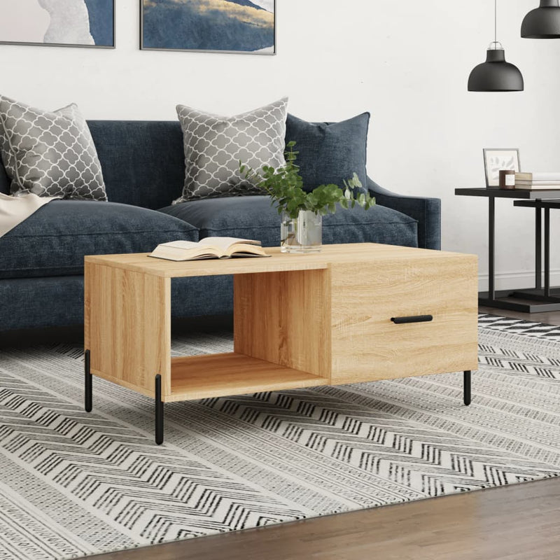 Salontafel 90x50x40 cm bewerkt hout sonoma eikenkleurig MeubelReus